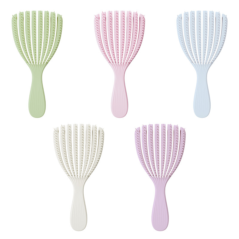 Peine de concha, peine esponjoso de doble uso, peine esponjoso, peine de costillas, peine de curva grande, suave y sin nudos, peine de masaje de pulpo al por mayor