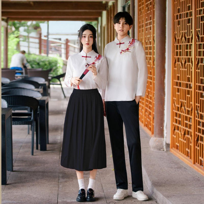 2025 Autumn Games Real Shot New Chinese Style Performance Costumes for Primary and Secondary School Students Poetry Recitation Chorus Performance Costumes