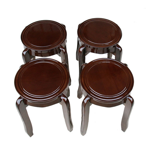 Wholesale round stool dining table stool home modern simple all solid wood stool stackable Chinese style chair wood retro