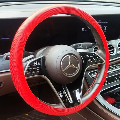 for All Seasons, Steering wheel cover - bright-red-non-fading-food-grade-silicone-38cm