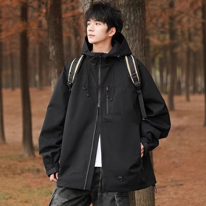 Jacket Men's Spring & Fall New Outdoor Hard Shell Sun Protection Couple Mountaineering Clothing Windproof and Waterproof Hooded Jacket