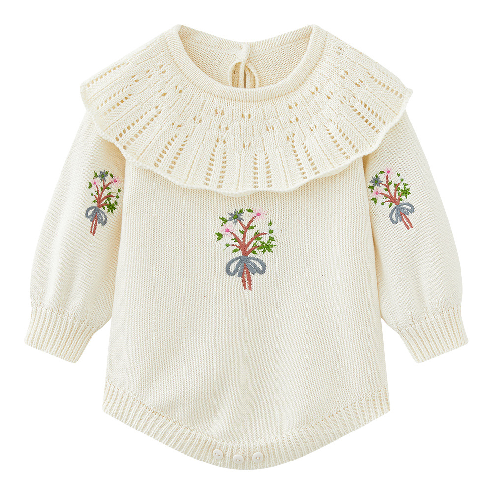 Primavera y otoño set de bolsas de tejido bebés algodón hembra princesa suéter unido vestido de invierno de 100 días