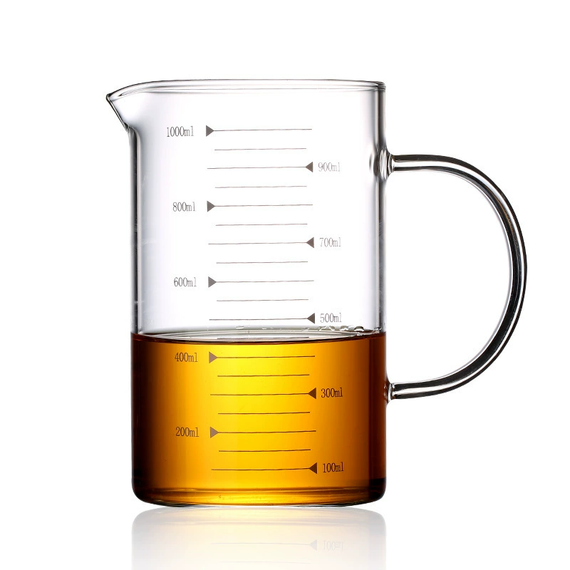 High borosilicate glass crystal measuring cup children's scale microwave oven heated cup breakfast cup oatmeal cup water tea cup