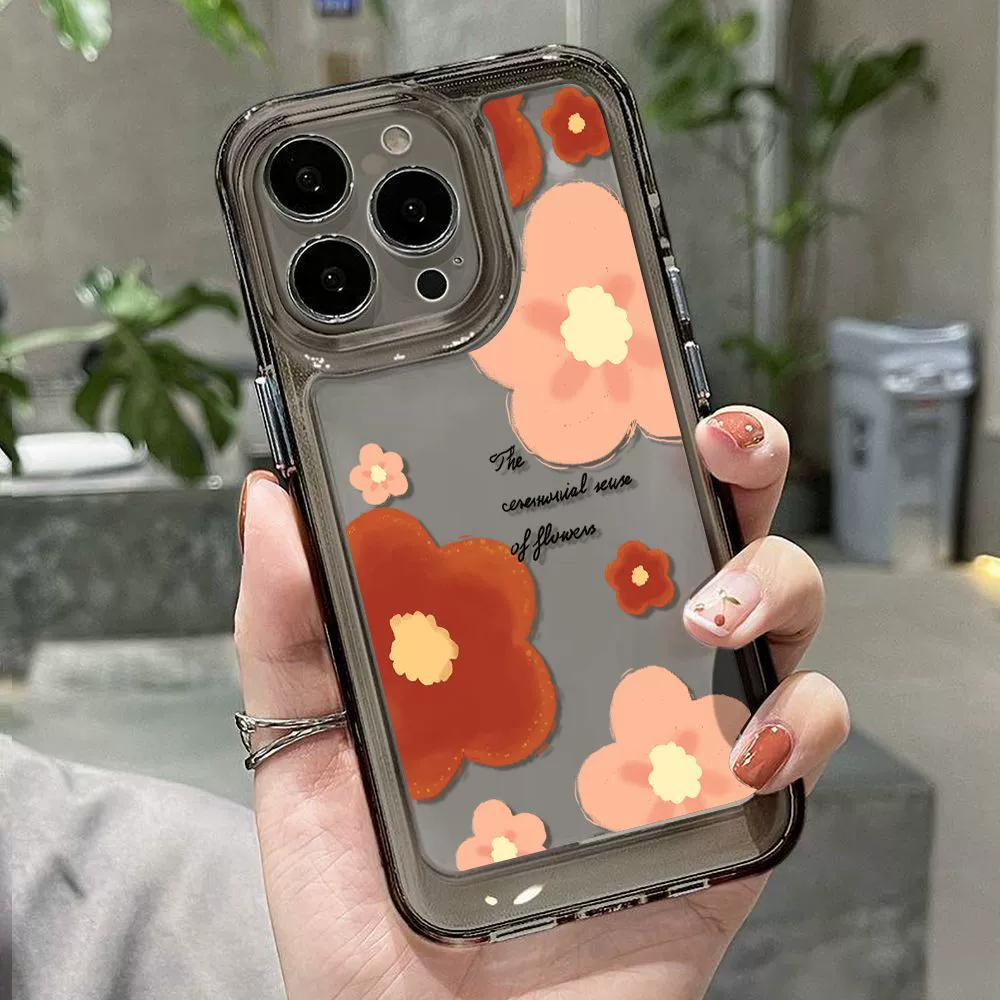 Чехол для телефона Apple красный совместимый, для iPhone 12, сумка, цветы, iphone, 16promax, 14