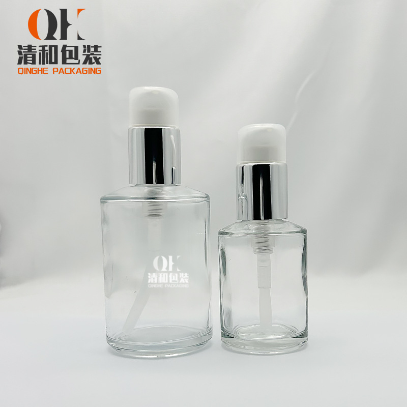 清和现货乳液瓶按压泵头斜肩瓶粉底液瓶化妆品瓶125ml 60ml