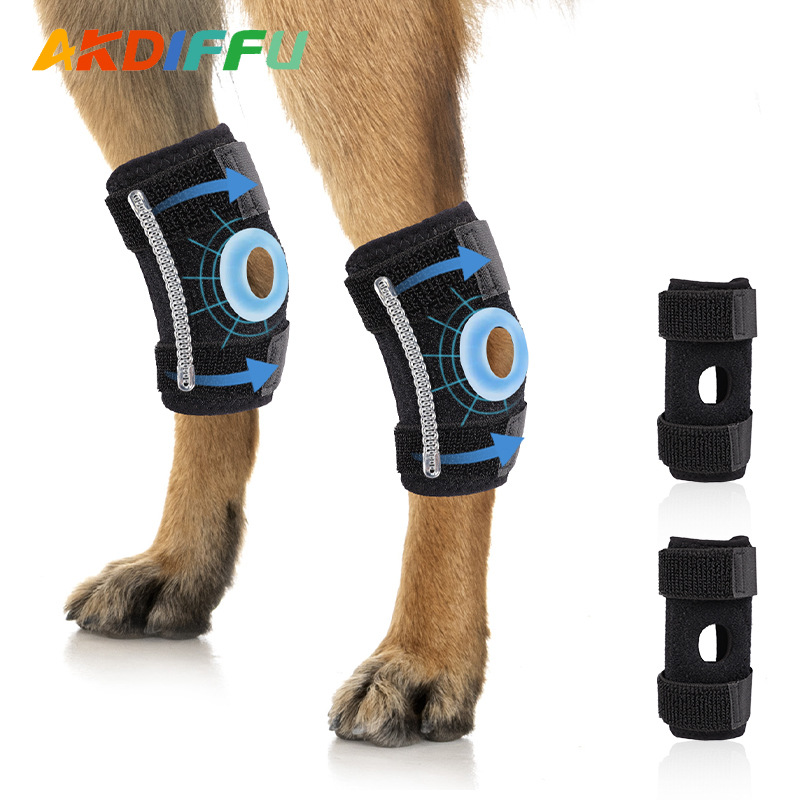 Protector de rodillas para perros transfronterizos para mascotas anti-lamping anti-molding recuperación post-operación de soporte fijo ajustable protector de rodillas para mascotas