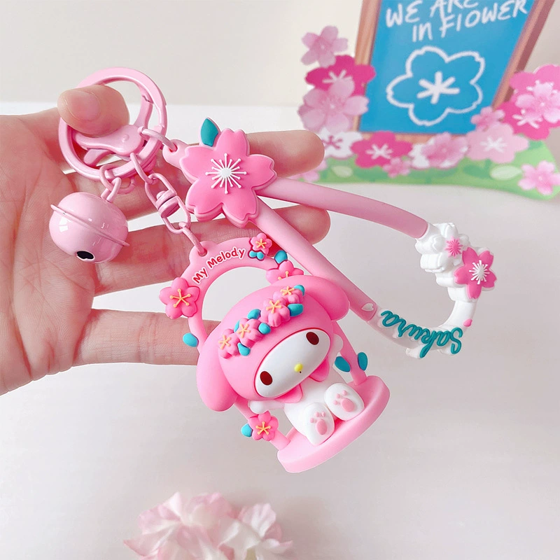 Sanrio, оригинальный мультяшный брелок, для автомобильных ключей, подвеска, аксессуар, высококачественный стиль