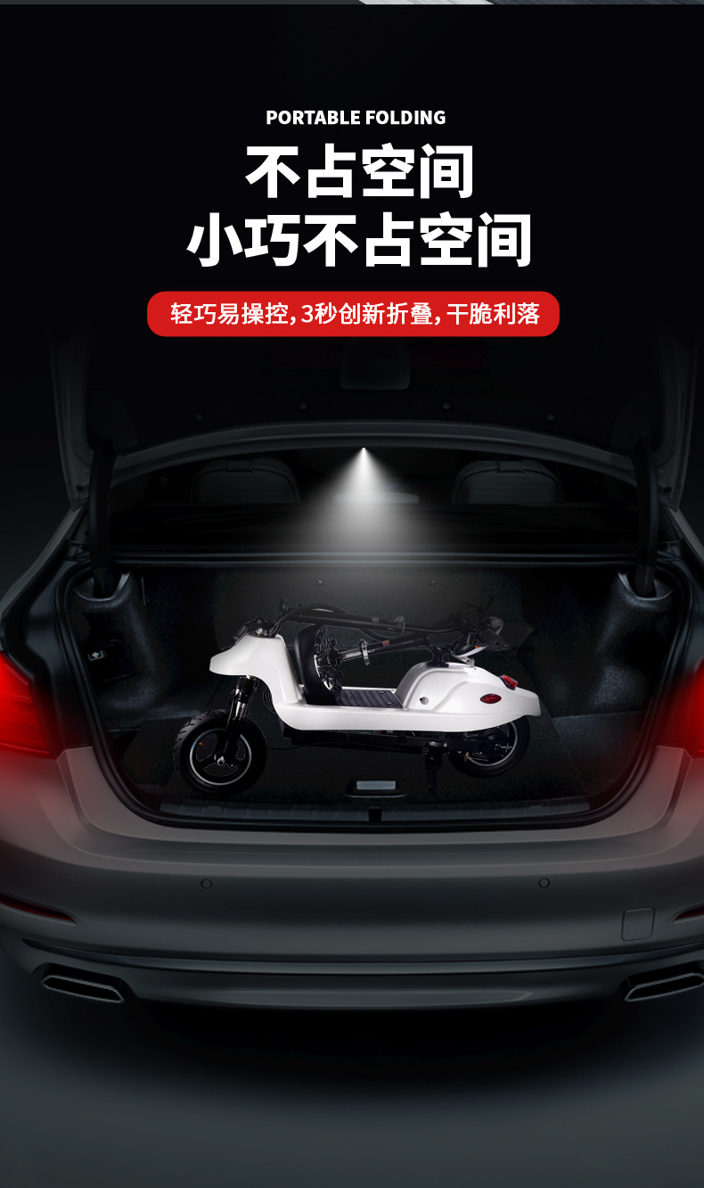 Little Dolphin Women's Scooter 10inch with Shock Absorption, Luxury One-Button Folding Electric Scooter, Small Electric Vehicle, Scooter