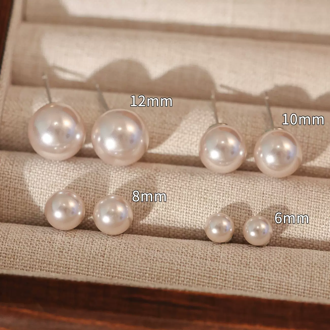 法式多尺寸曼塔玫瑰珍珠耳钉高级小众百搭轻奢文艺赫本风耳饰批发