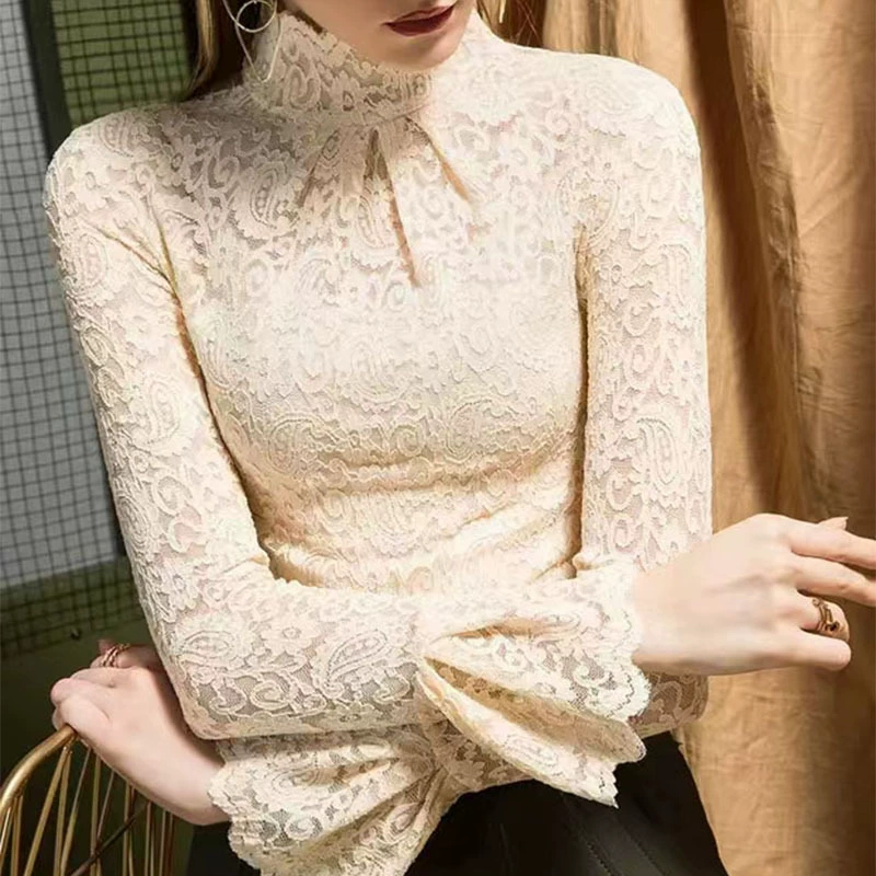 Demi-season silk megaphone, high collar