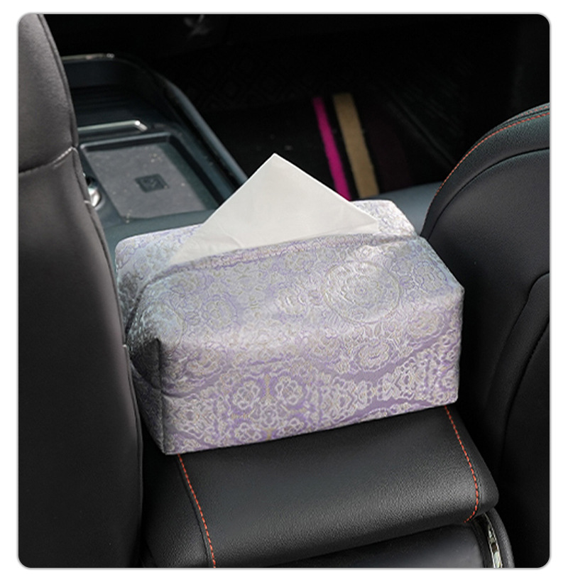 2026 New Product: Car-mounted tissue box with a high-end feel, hanging tissue box for cars, new Chinese-style tissue hanging bag for vehicles