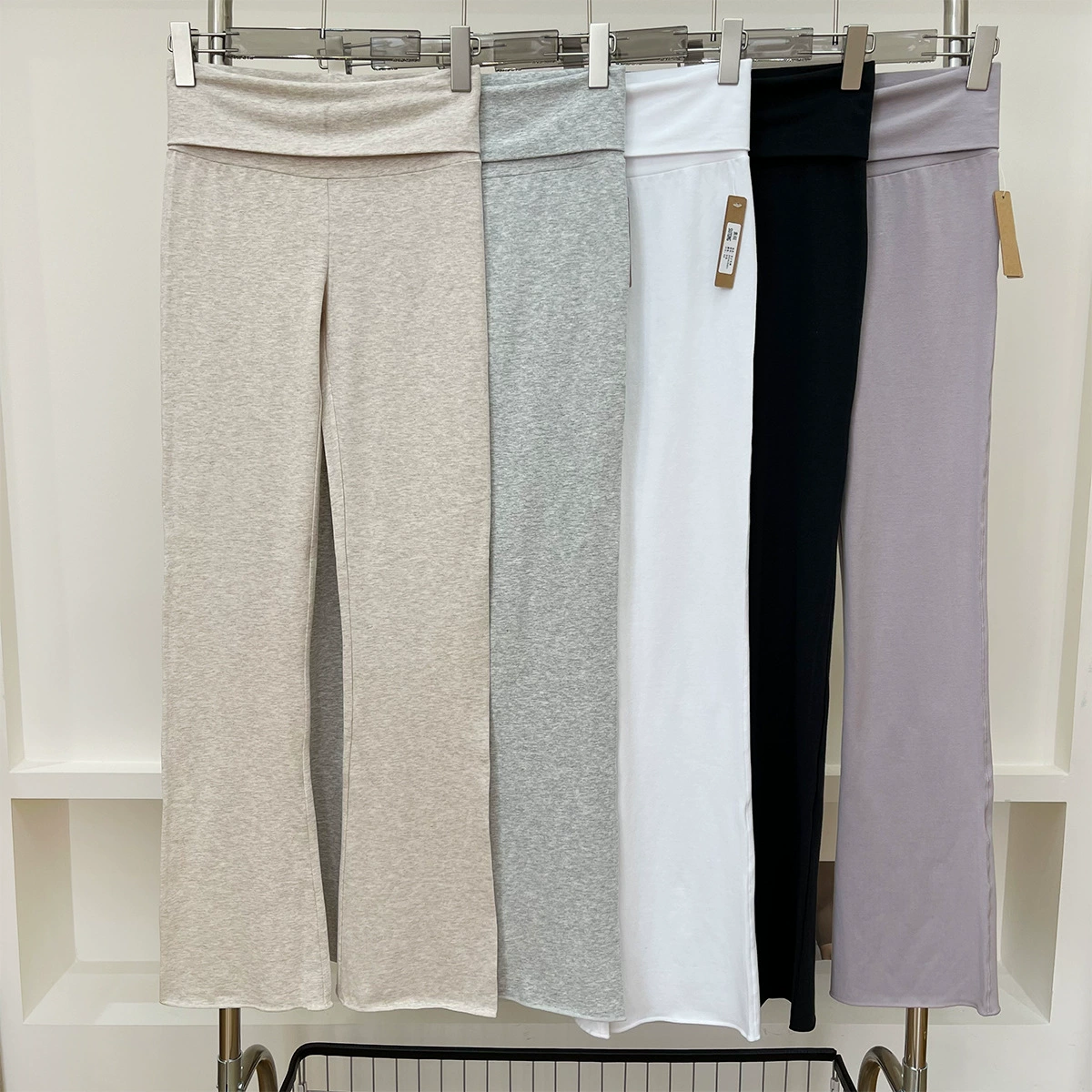 Туника в одном стиле Skims Cotton Jersey 여성 высокий пояс casual брюки slim hot girl folded waist bootcut pants
