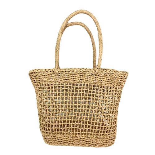  Handbag with Hollow Weaving for Women, Pastoral Style Shopping Bag, Beach and Sand Style, Trendy, Korean and Japanese INS Style
