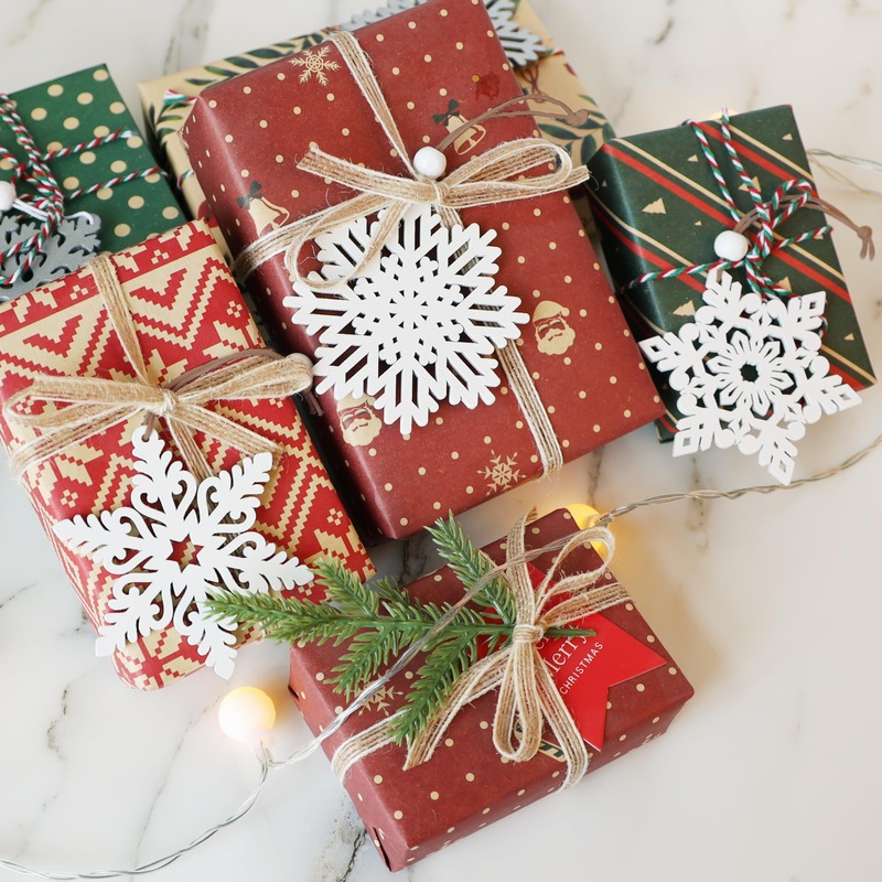 クロスボーダー既製木製工芸品ホワイトスノーフレーククリスマスシリーズウッドチップクリスマスホームデコレーションペンダント|undefined
