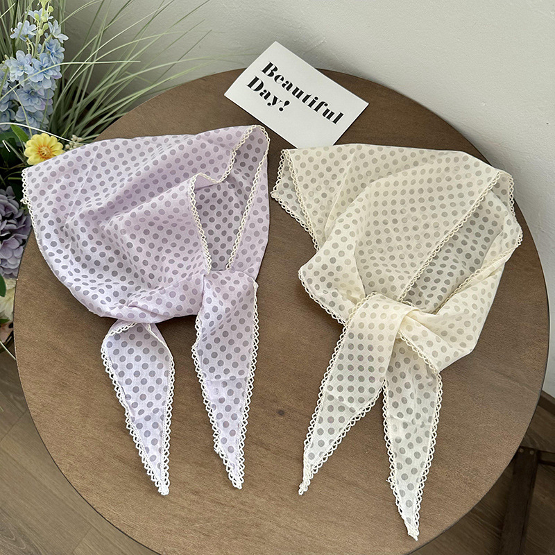 Turbante de verano pastoral turbante de flores de encaje turbante de seda de alta calidad con toallas de seda de triángulo al por mayor