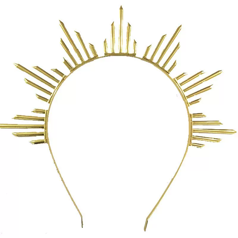 欧美金属太阳女神圣母光圈头饰女神时尚走秀夸张洛丽塔发冠头饰