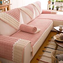 冬季毛绒沙发垫四季坐垫通用防滑布艺简约全包沙发套罩巾源头工厂