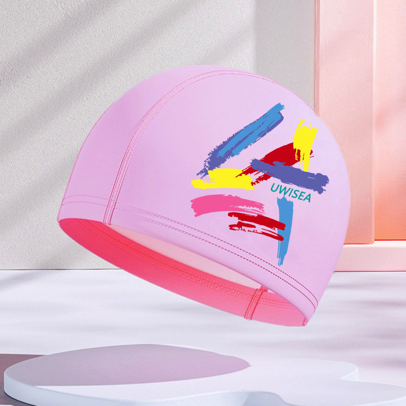 Gorros de natación de PU para hombres y mujeres adultos, personalizables con logotipo, alta elasticidad, cómodos para cabello largo, no aprietan la cabeza, adecuados para estudiantes y niños mayores, gorros de natación impermeables.