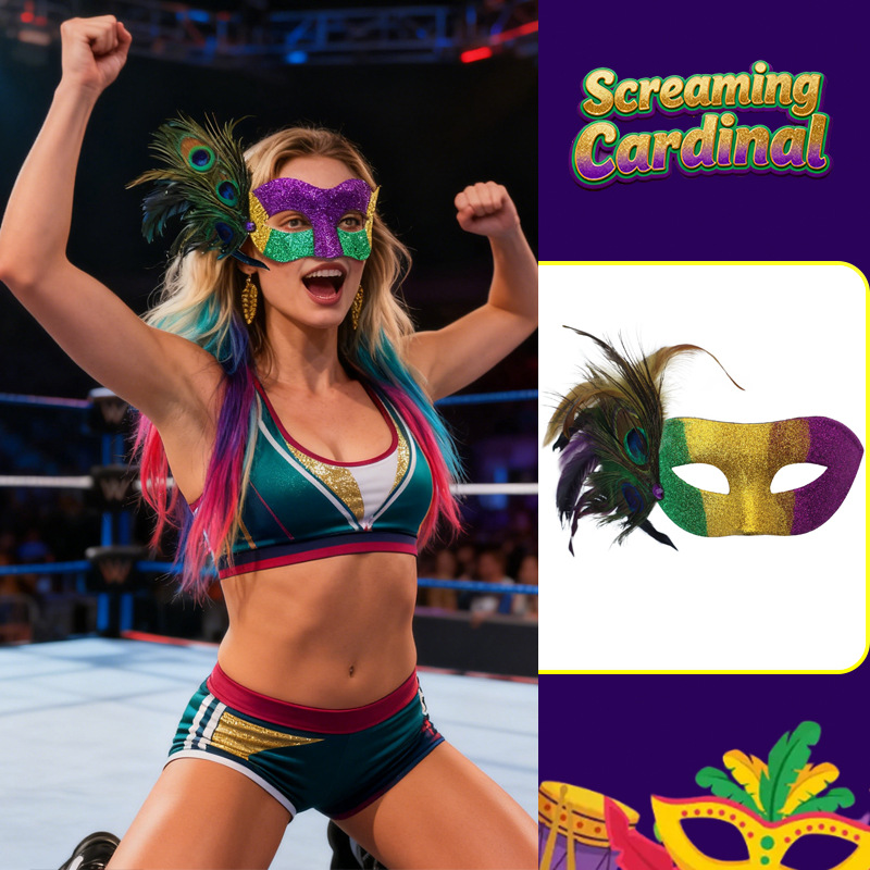 TK Amazonas Carnaval Peacock Feather Half Face Mask Polen Party Decoration High-Sentiment Mask Accessories Maquillaje