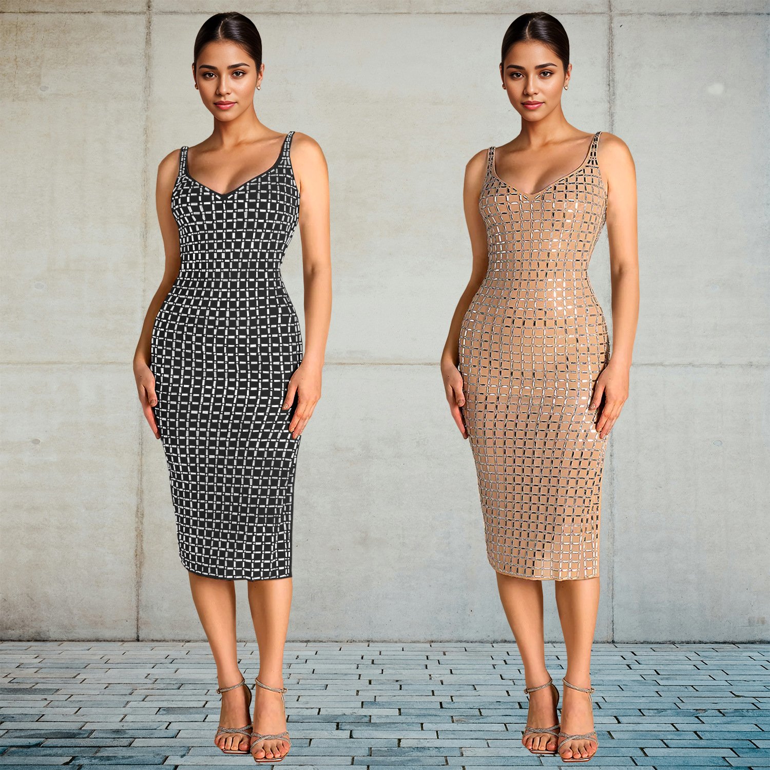 C7219 Aliexpress transfronterizo amazon ropa de moda europea y americana de mujer sexy de espalda descubierta perforación caliente cinturón vestido de brazo