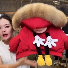 儿童秋冬羽绒棉服爆款2025新款大毛领棉衣男女童棉袄外套大毛领潮