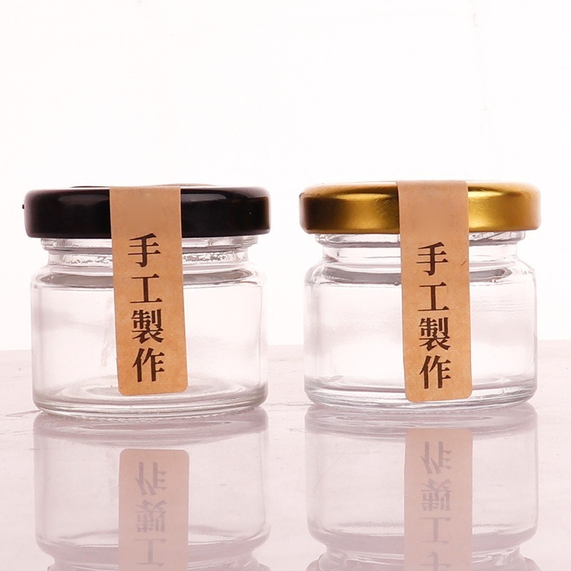 透明玻璃圆形蜂蜜瓶密封带盖包装瓶子小号喜蜜瓶燕窝瓶酱菜辣酱瓶|undefined