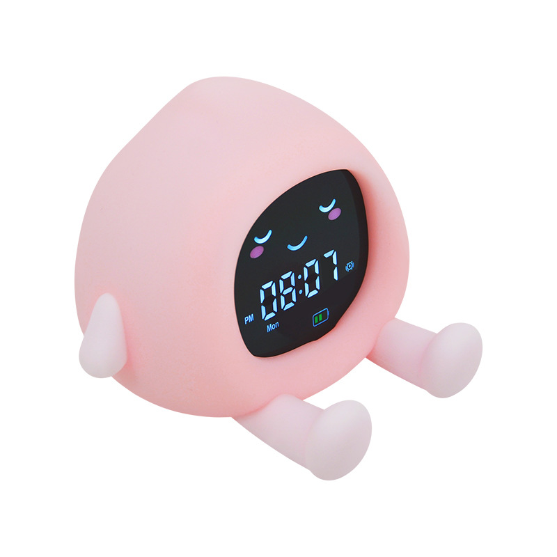 Despertador de fruta creativo lámpara de noche original soporte de teléfono celular de silicona lámpara de noche luz de atmósfera de cabecera de cama tiempo de cambio de color