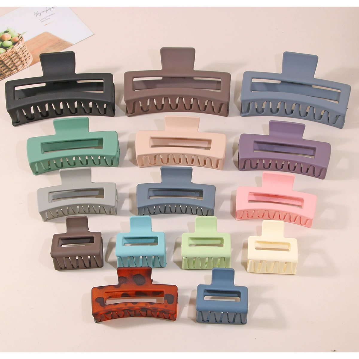 (Cross-border trading), rectangular matte crab pin, big shark, hairgrip, Amazon, simple and elegant design
