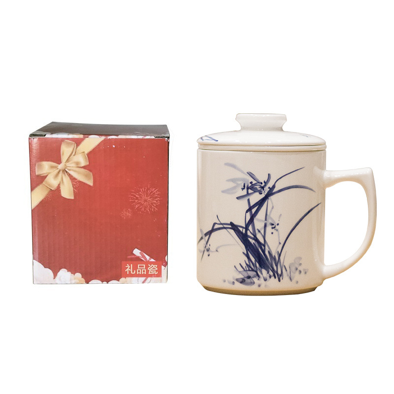 Taza de porcelana de hueso taza de separación de té taza de cerámica taza de porcelana con filtración taza de regalo taza de regalo logotipo personalizado