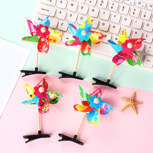 Factory Direct Sale Windmill Hairpin Wholesale Kindergarten May Day Outing Children's Gift Toys Small Windmill Wholesale