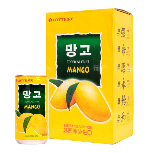 Imported from South Korea Lotte juice drinks 180ml mango juice pomegranate juice multi-flavor summer party drinks
