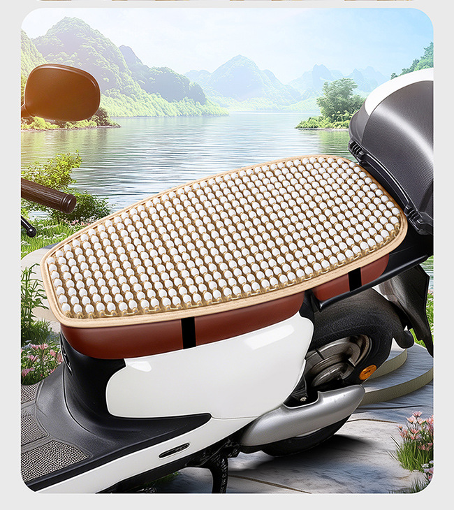 Electric Vehicle Resin Jade Sun Protection Mat Waterproof Heat Insulation Rainproof Seat Cushion Scooter Motorcycle Summer Sun Protection Seat Cushion