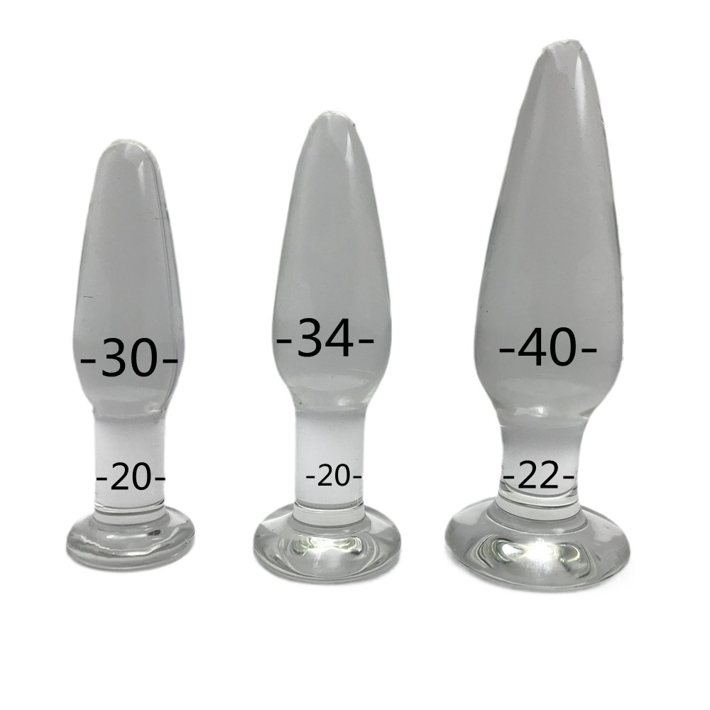 A62 grande, medio y pequeño back corte de vidrio anal plug hielo palo de fuego masculino y femenino anal expansión producto adulto sexo herramienta simulación pene