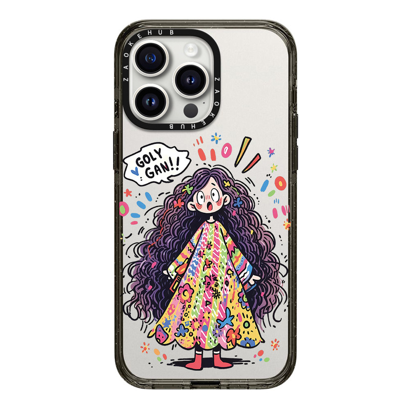 CASE手绘涂鸦女孩爱心珍珠碎花iPhone16ProMax苹果15透明手机壳14|undefined