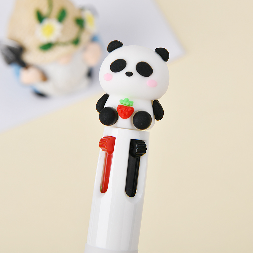 Bolígrafo multicolor de dibujos animados lindos bolígrafo de color creativo de presión multicolor bolígrafo multifuncional para estudiantes de primaria