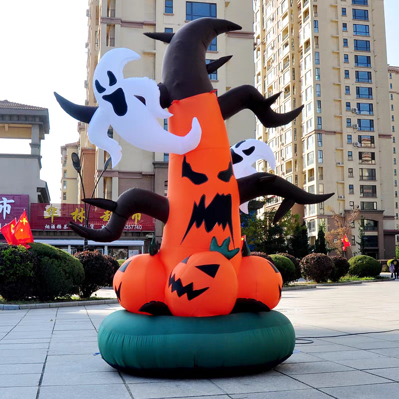 Fantasmas de dibujos animados luminosos calabaza aire modelo Halloween carnaval patio diseño calavera bruja inflable LED aire modelo