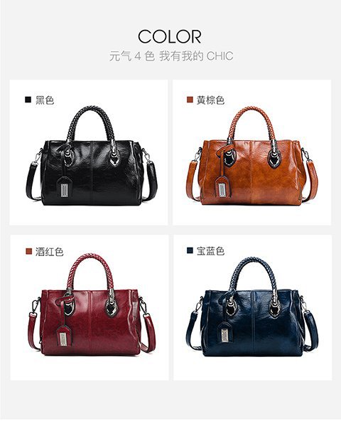 European and American retro women's bag trend, new cross-border hand-held shoulder crossbody bag made of oil wax leather for export, one piece, global consignment undefined