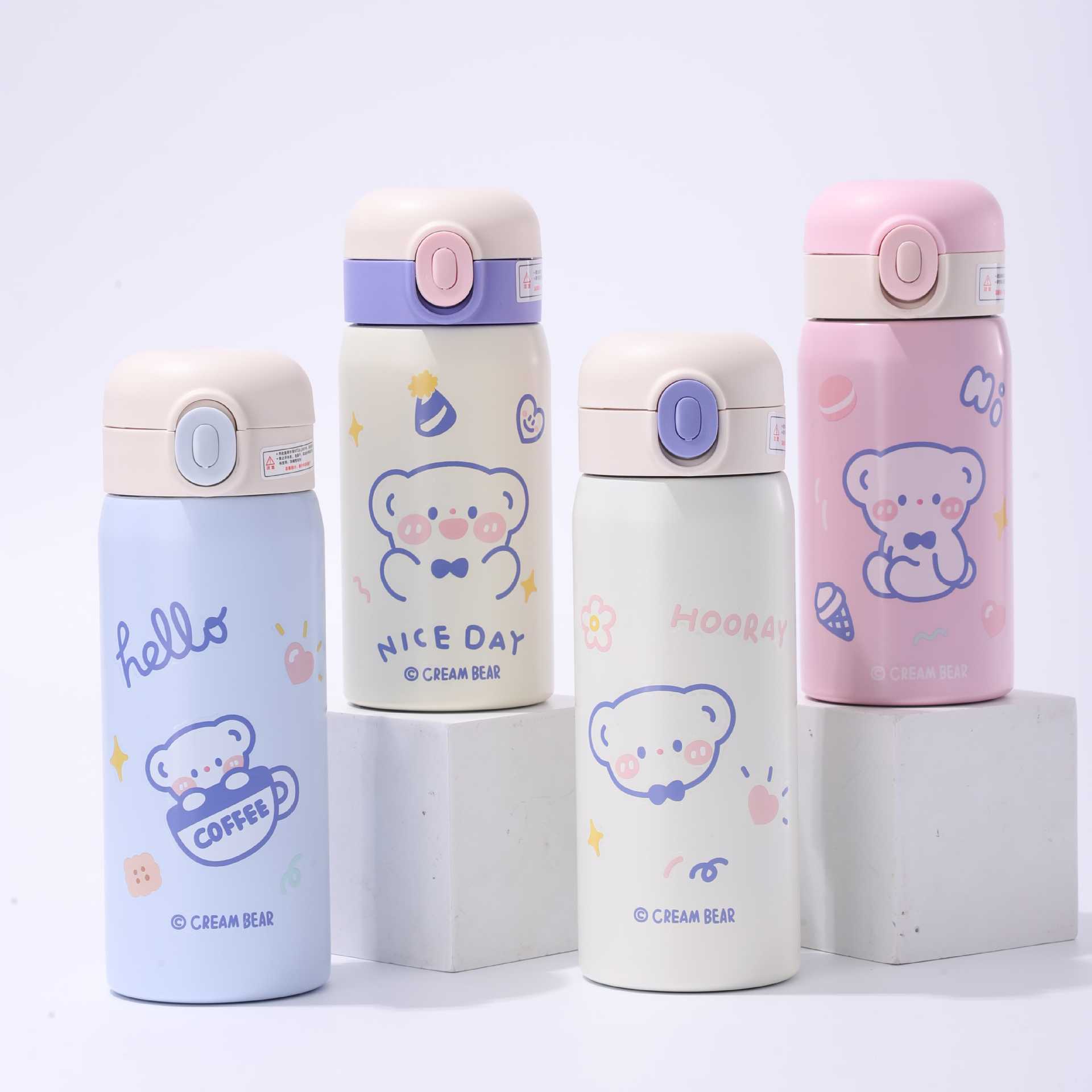 cubierta rebotante transparente taza de paja caliente de dibujos animados portátil mini taza de guisante taza de regalo impresa logotipo