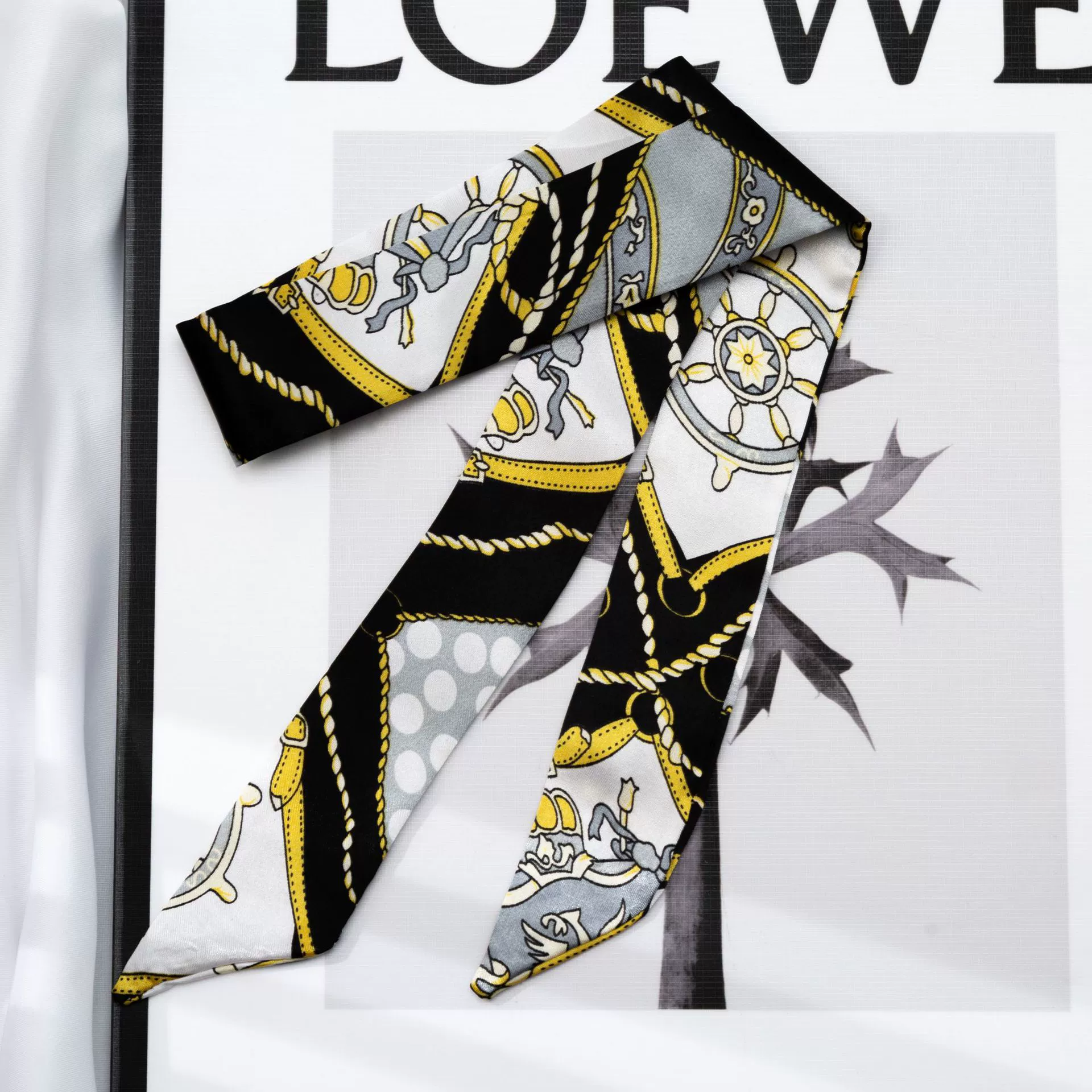 Silk Scarf Hairband (Suhang) long streamer 89×3.8 cm, lightweight gift box option