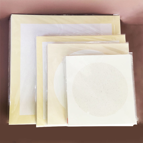 Antique raw Xuan card paper, traditional Chinese painting and calligraphy creation, inner circle and outer square lens cardboard, children's watercolor painting framed card rice paper