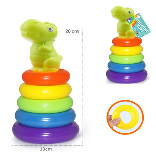 Cross-border baby jengle Jenga tower rainbow ring ring parent-child interaction child early education toy production source factory