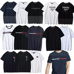 Men's Short-Sleeve T-Shirt, Women's Round-Neck Half-Sleeve Tee, Color-Blocked Embroidered Letters, Wholesale, Casual, 2025 New Style