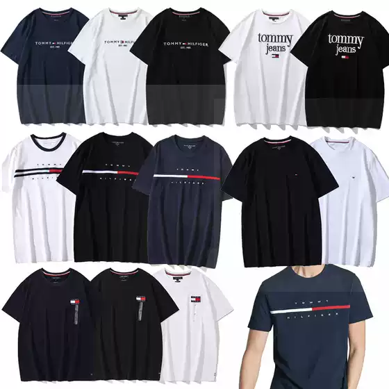 Men's Short-Sleeve T-Shirt, Women's Round-Neck Half-Sleeve Tee, Color-Blocked Embroidered Letters, Wholesale, Casual, 2025 New Style