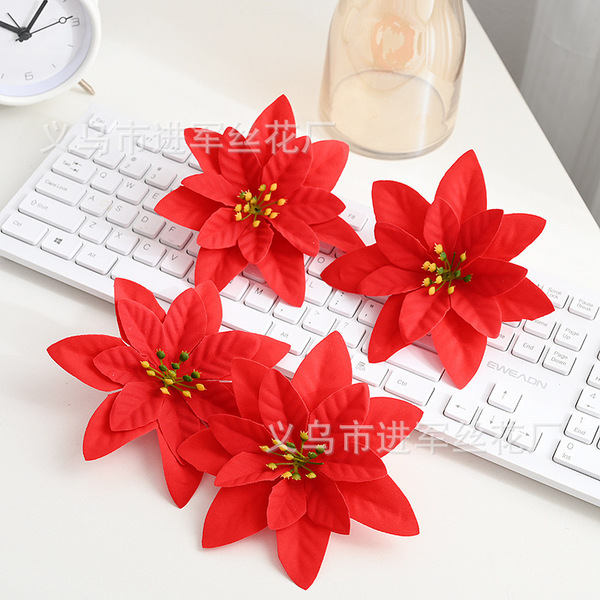 Realistic red golden Christmas decorations