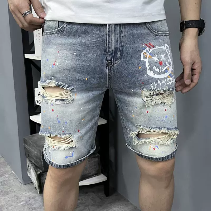 Ретро джинсовая юбка, мужские летние шорты, брюки, Slim fit