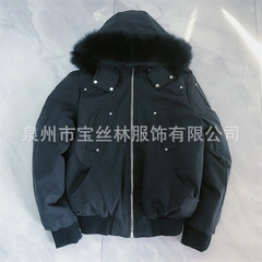 Palmmose #02 Men Fox Fur Hooded Down bombergジャケット