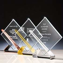 个性化图片文字激光内雕工艺摆件水晶玻璃奖杯纪念礼物方形水晶