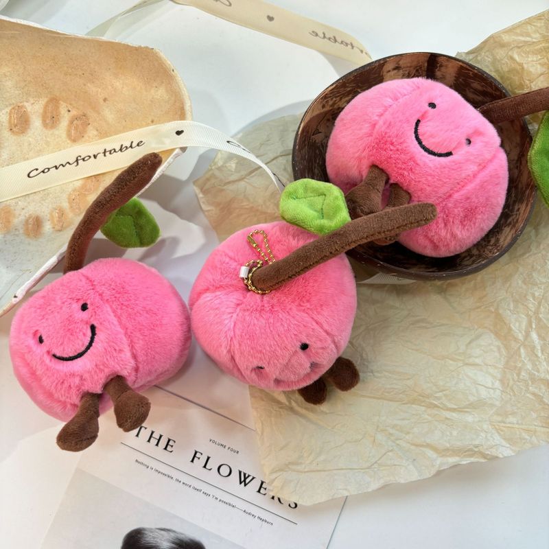 楽しいチェリー超柔らかいかわいいフルーツニッチキーホルダーぬいぐるみ人形ガールハート誕生日ギフト装飾|undefined