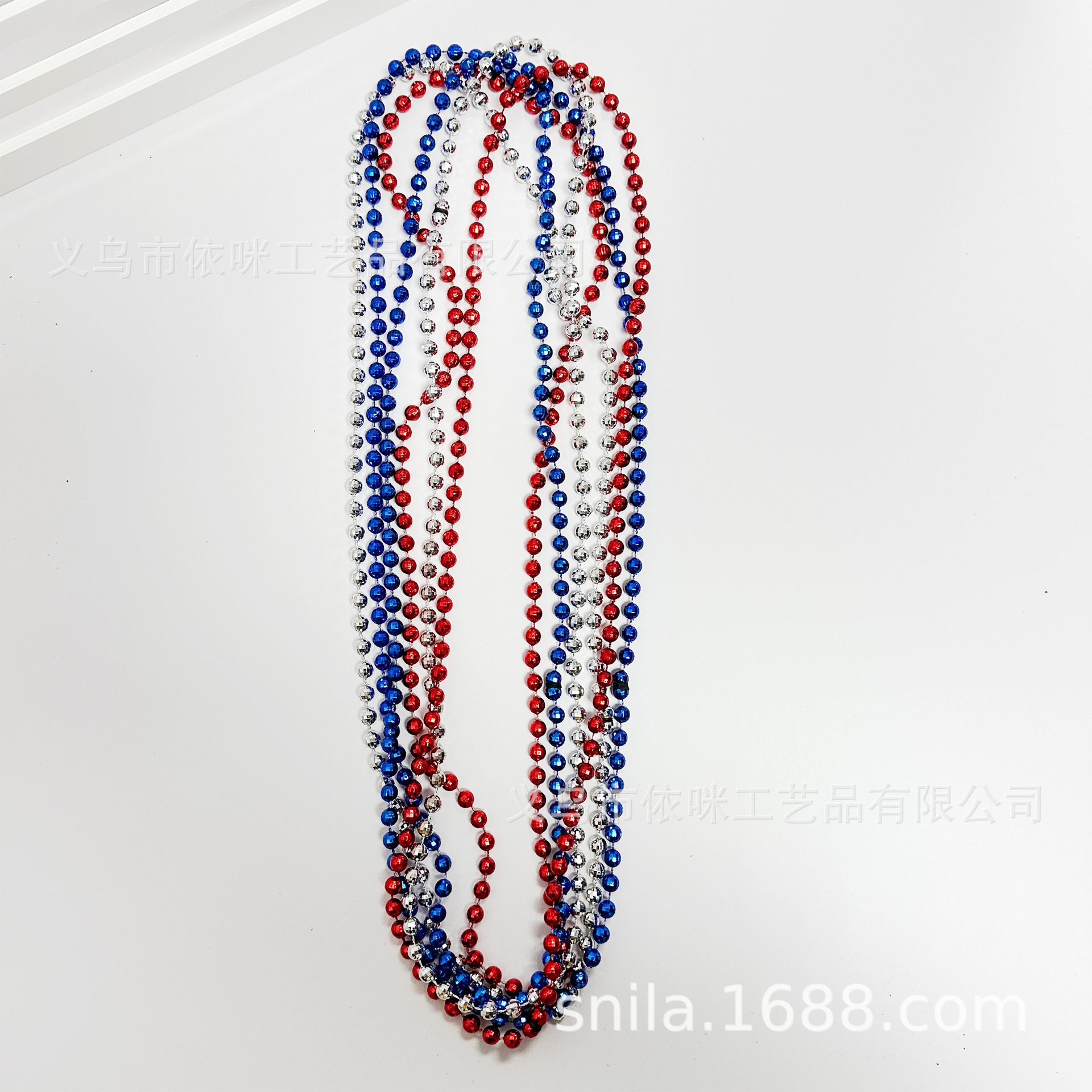 Collar del Día de la Independencia Collar del Día Nacional de los Estados Unidos Decoración del festival Cadena de cuentas Fiesta Fiesta Colgante de plástico Collar transfronterizo