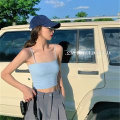 2023 Summer New Retro Tank Top Bodysuit Bralette Base Shirt Women's Inner Short Wrap Bustier Top T-Shirt Upper garment